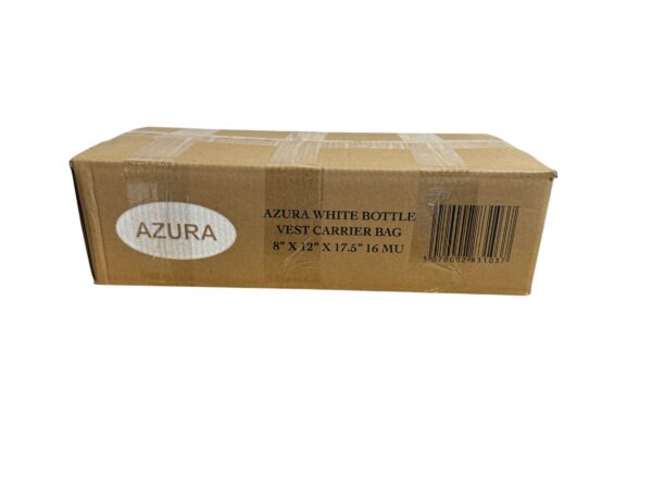 Azura White carrier bags (7.5”x12”x17.5”) 16mu 1,350 pcs - Image 3